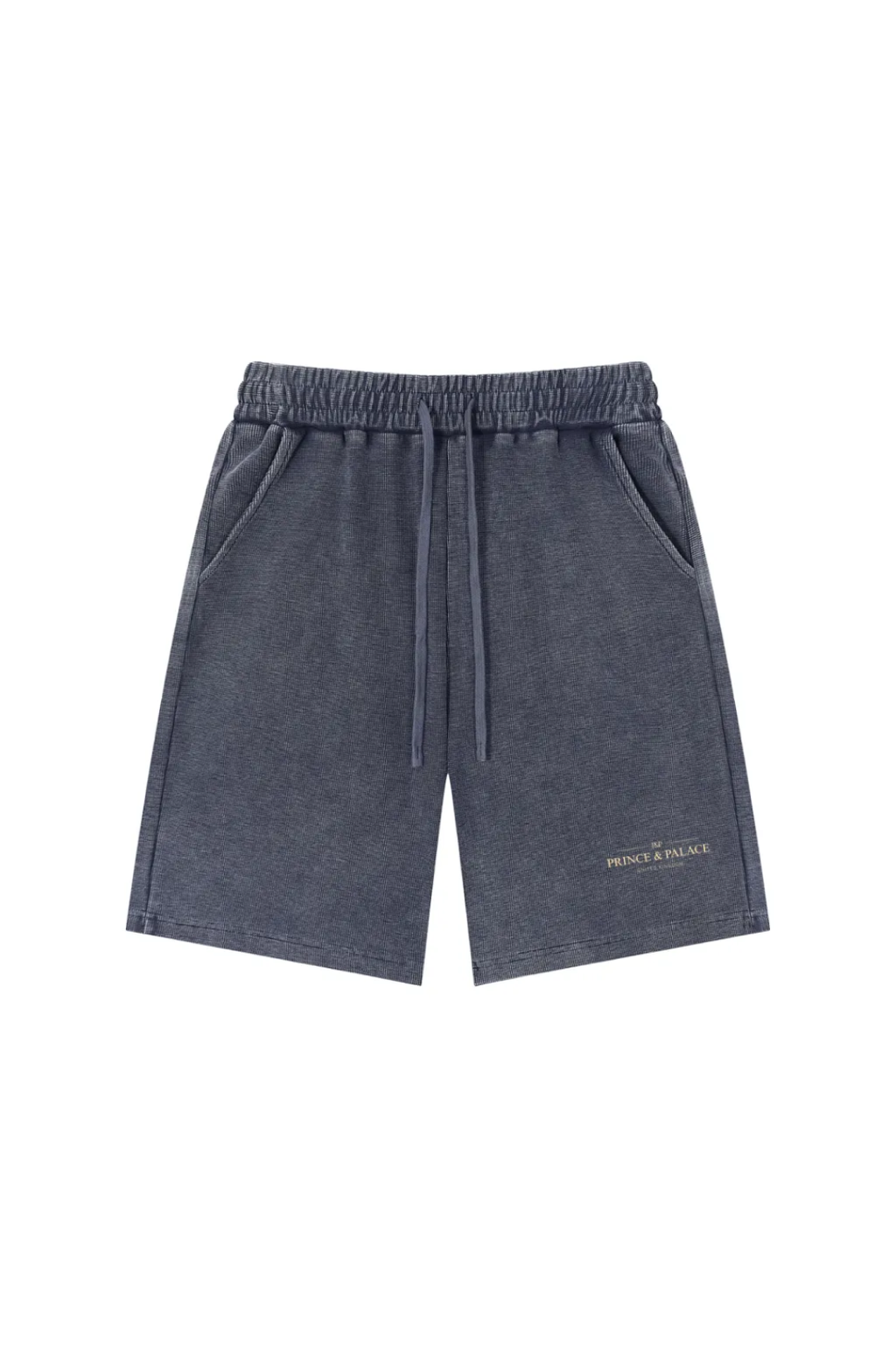 Washed Waffle Knit Shorts - Blue.