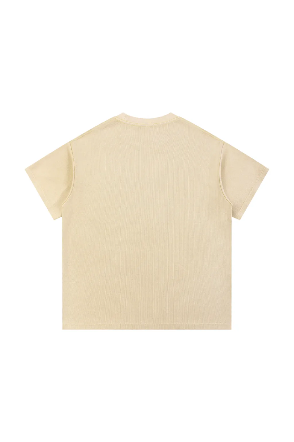 Washed Waffle Knit T-Shirt - Apricot.