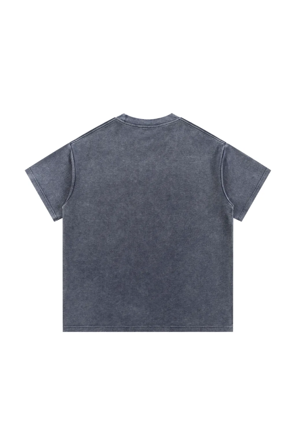 Washed Waffle Knit T-Shirt - Blue.
