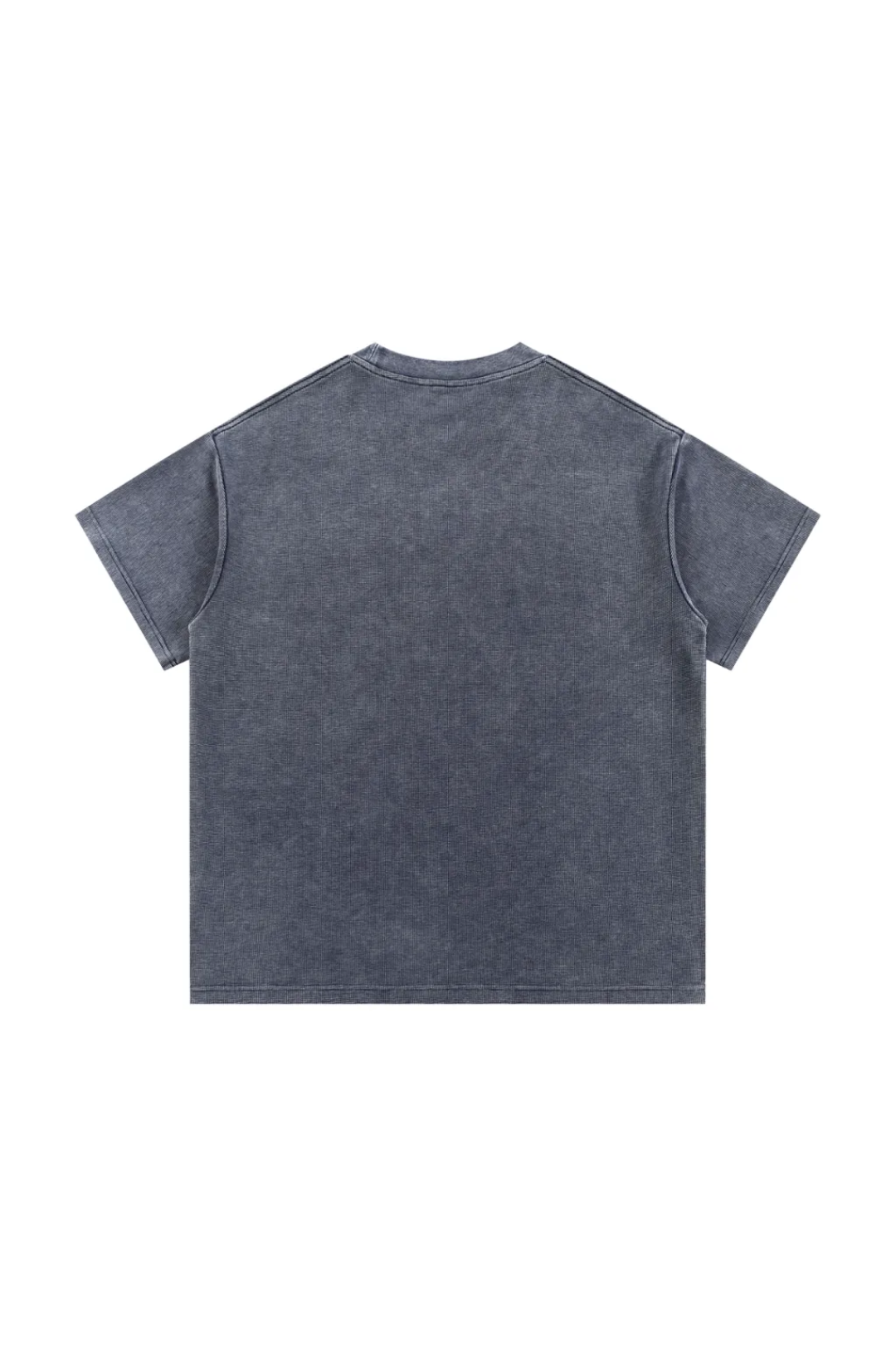 Washed Waffle Knit T-Shirt - Blue.