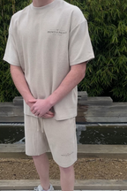Washed Waffle Knit Shorts - Apricot.