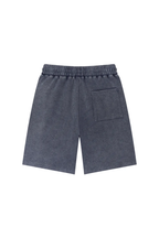 Washed Waffle Knit Shorts - Blue.